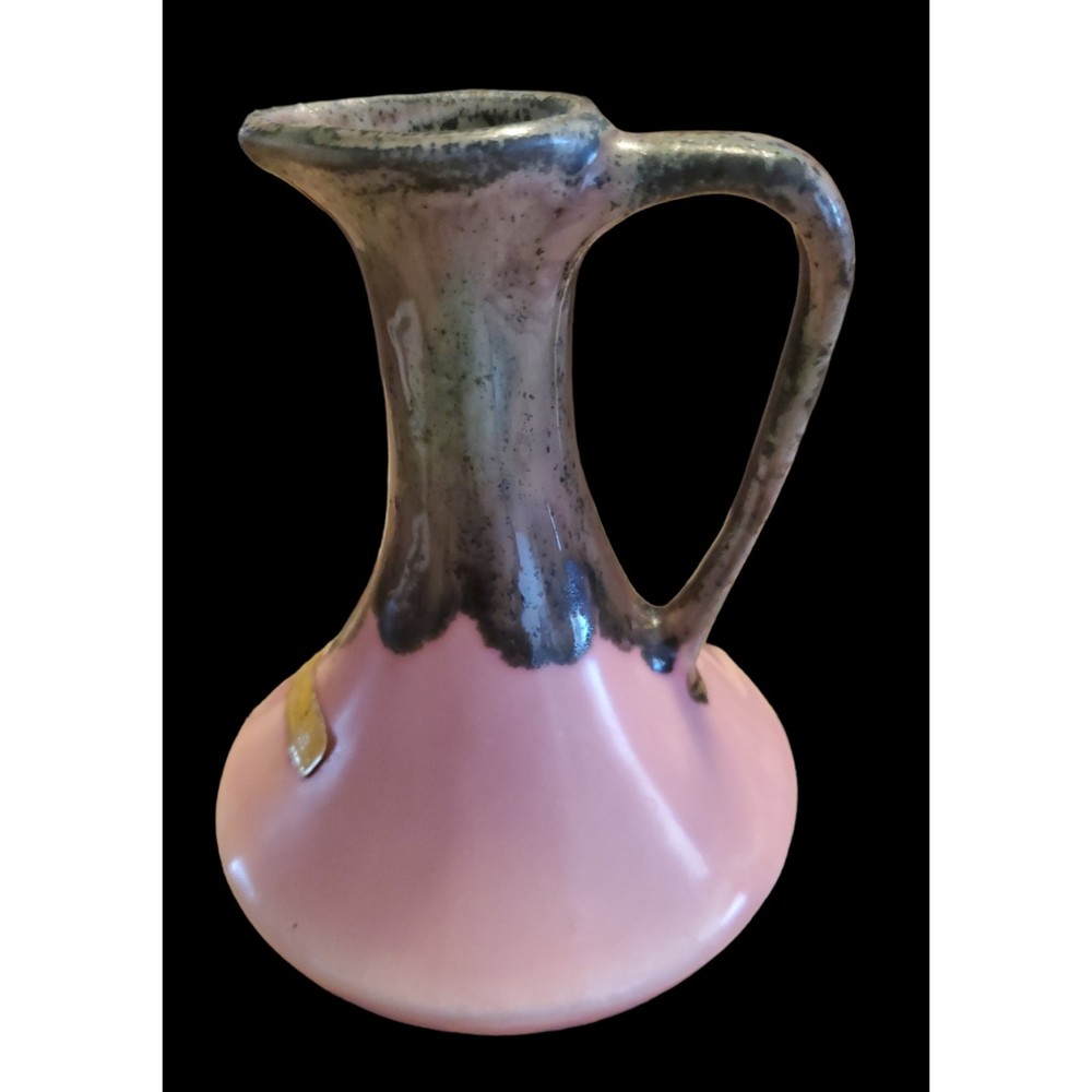 Winart Pottery Green Drip over Pink Miniature Pitcher, Miami Oklahoma